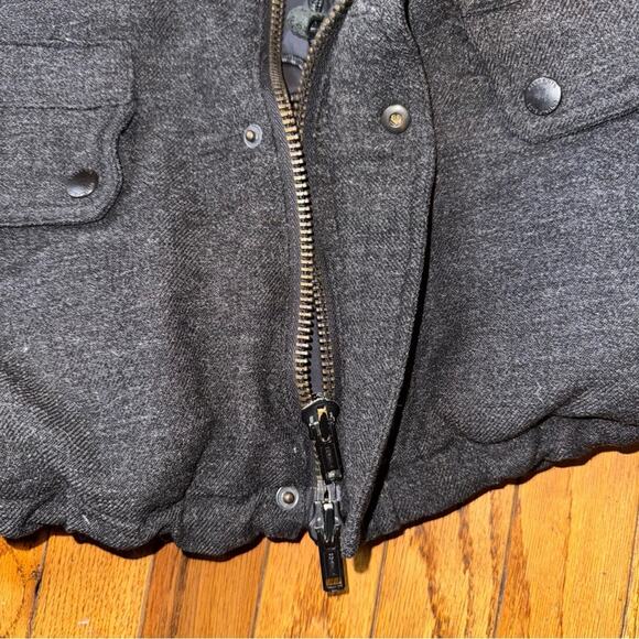 ALL SAINTS Spitalfields Men's Wool and Faux Leather Down Filled Parka Size XL - Picture 8 of 9